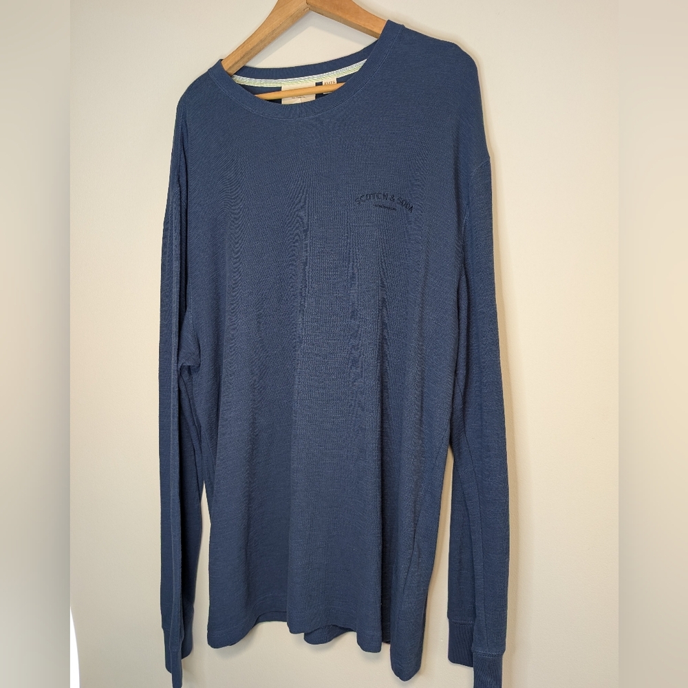 Scotch & Soda Men’s Long-Sleeve Crewneck Shirt - Navy Blue